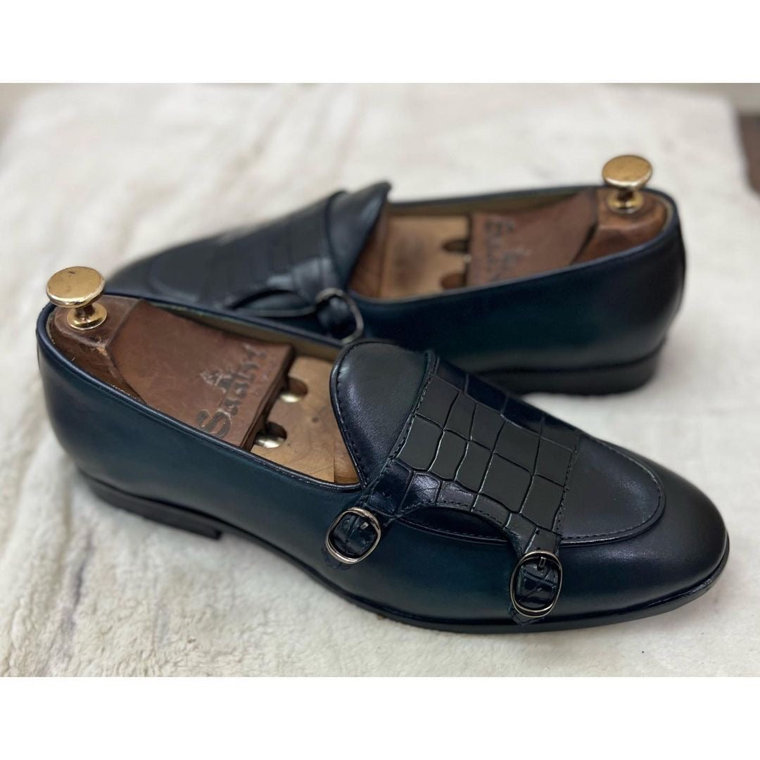 Double Monk Loafers Blue