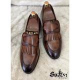 Butterfly Loafers With Fringes Hand Patina