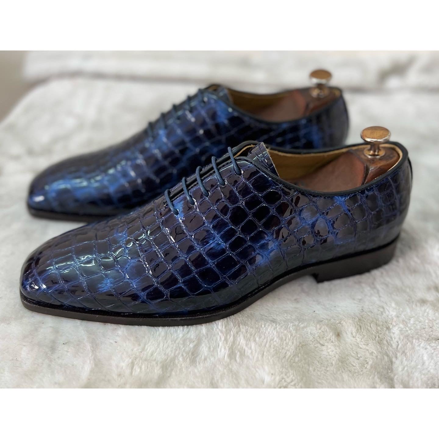 Patent Croco Wholecut Oxfords