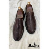 Brown Soft Leather Wingtip Light Weight Loafers