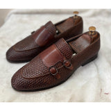 Double Monk Strap Loafers Tan