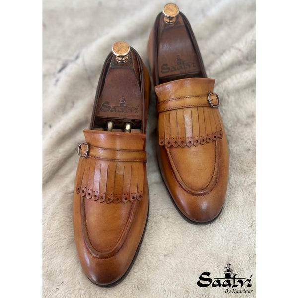 Tan Loafers With Fringes