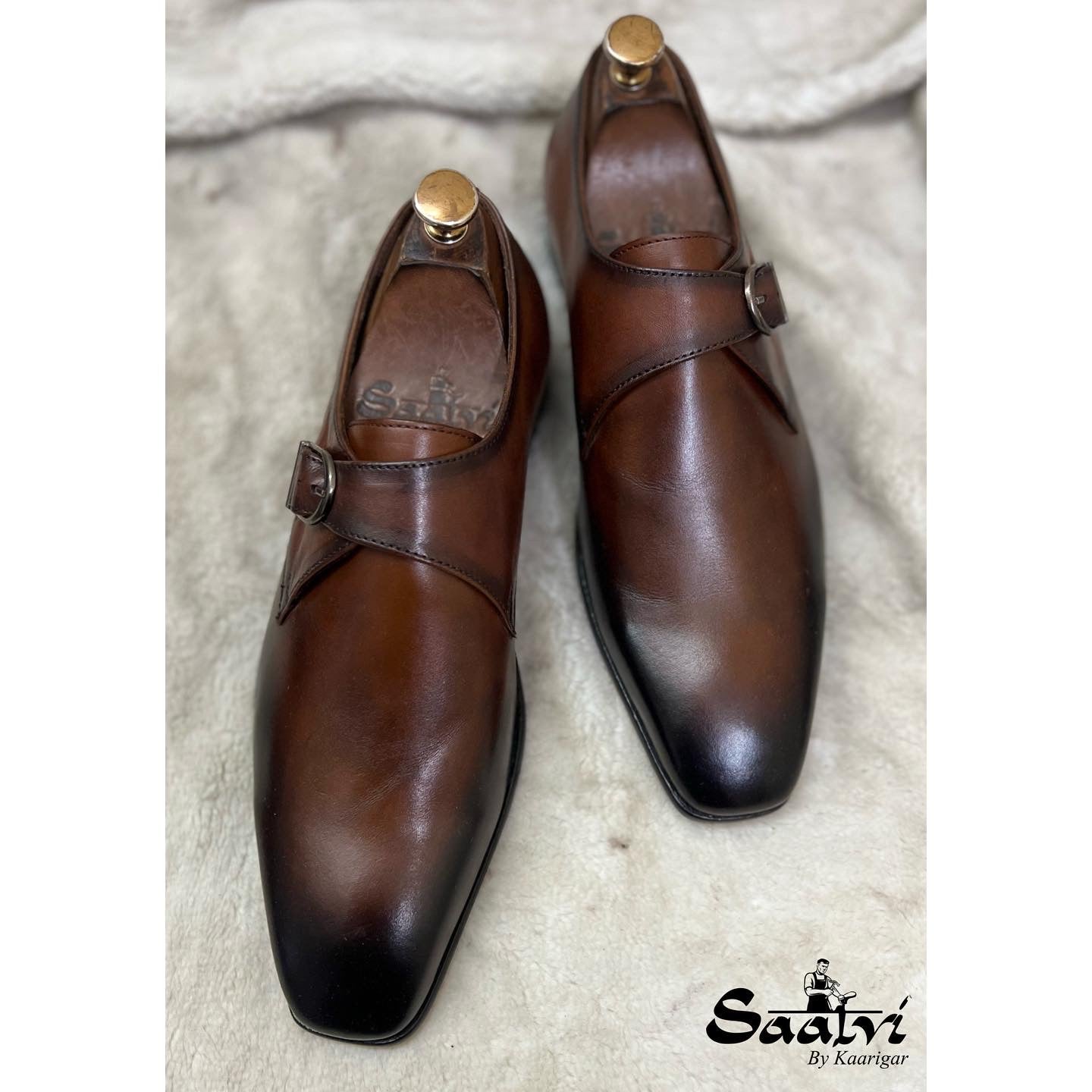 Single Monk Strap Hand Patina