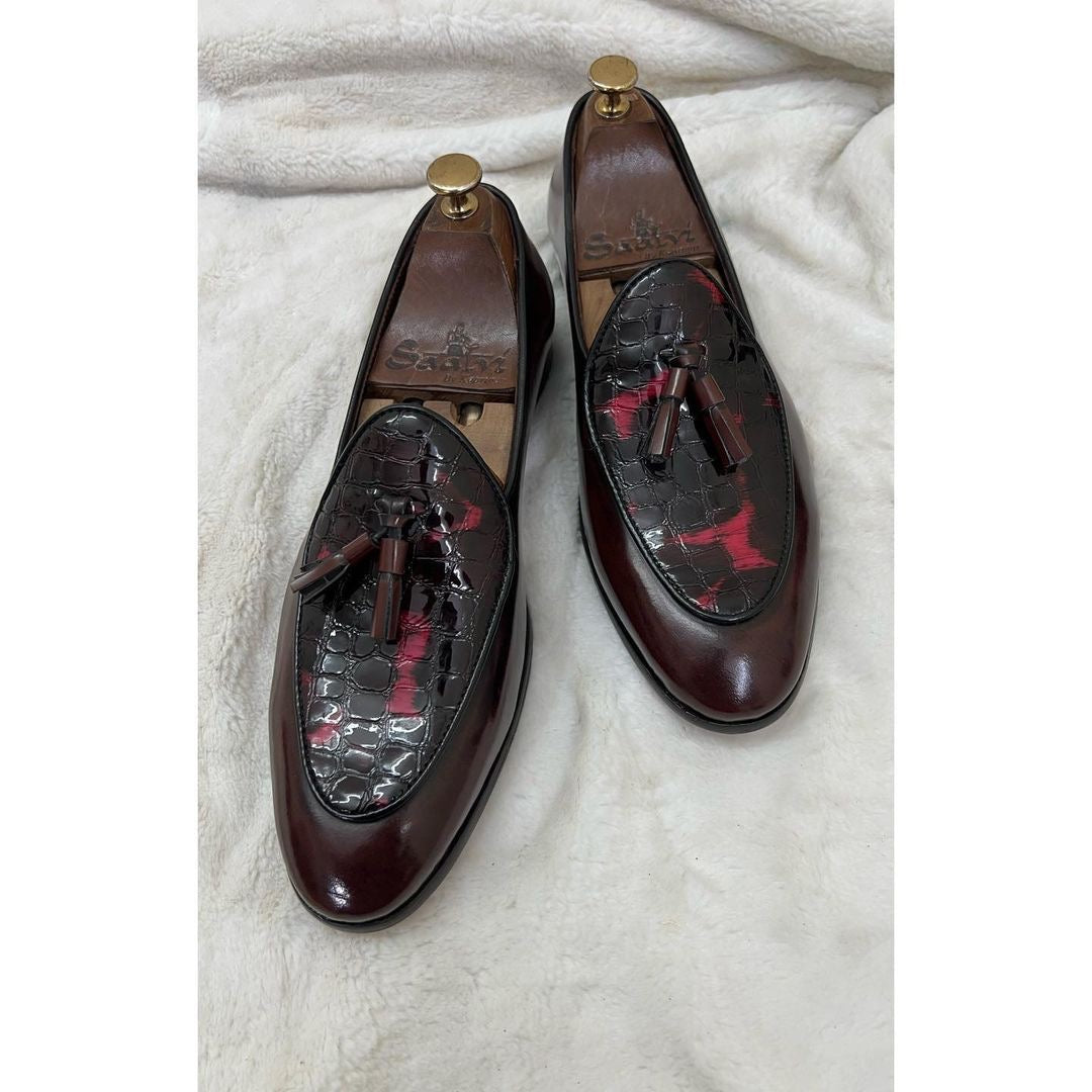 Belgian Loafers With Tassels | Bordo