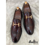 Wingcap Loafers With Metal Trim Brown