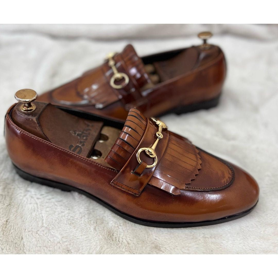Horsebit Loafers With Fringes - bb