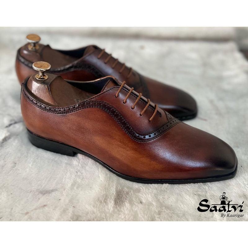 Stylish Oxfords Hand Finished Cognac