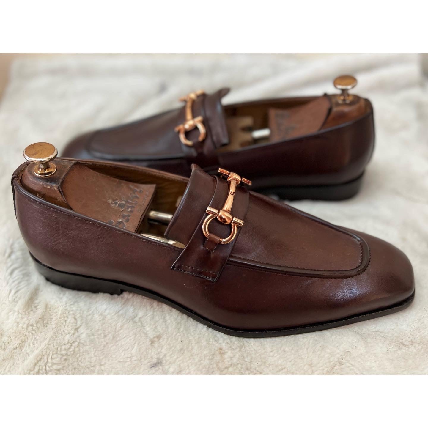 Brown Loafers With Metal Trim - T