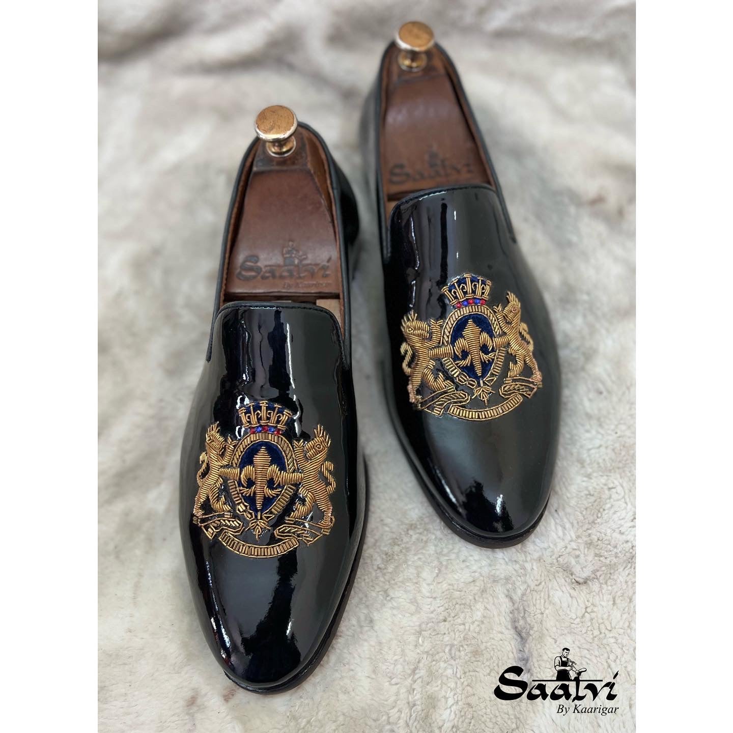 Royal Hand Zardosi Embroidery Slipons Patent