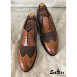 Brown Suede & Tan Leather Brouge Oxfords