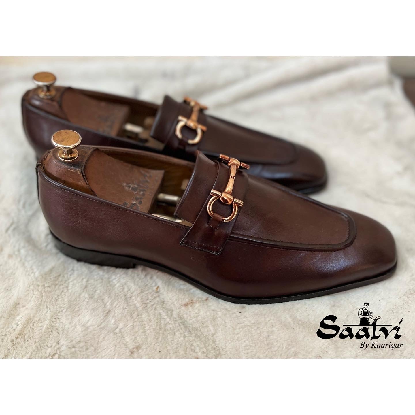 Brown Loafers With Metal Trim - T