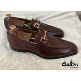 Brown Loafers With Metal Trim - T