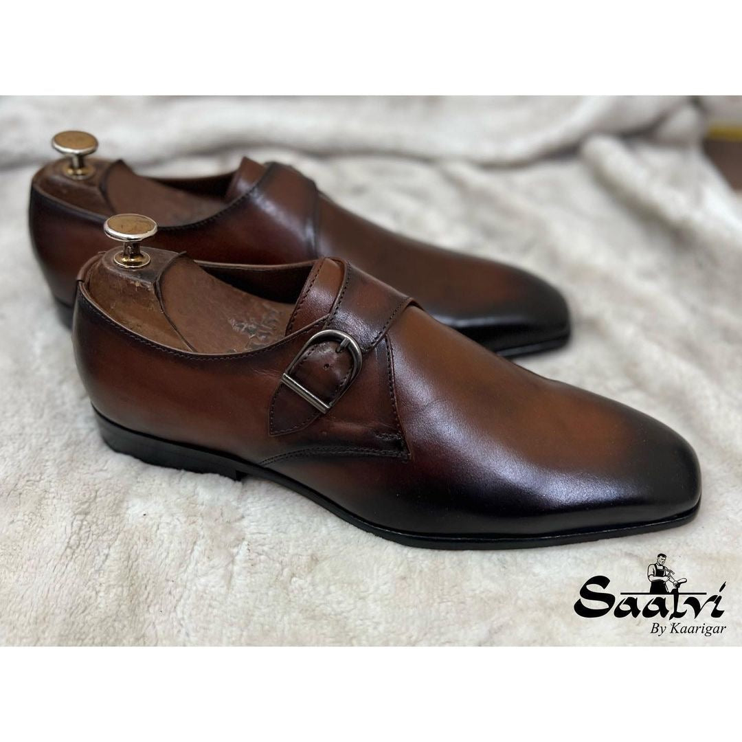 Single Monk Strap Hand Patina