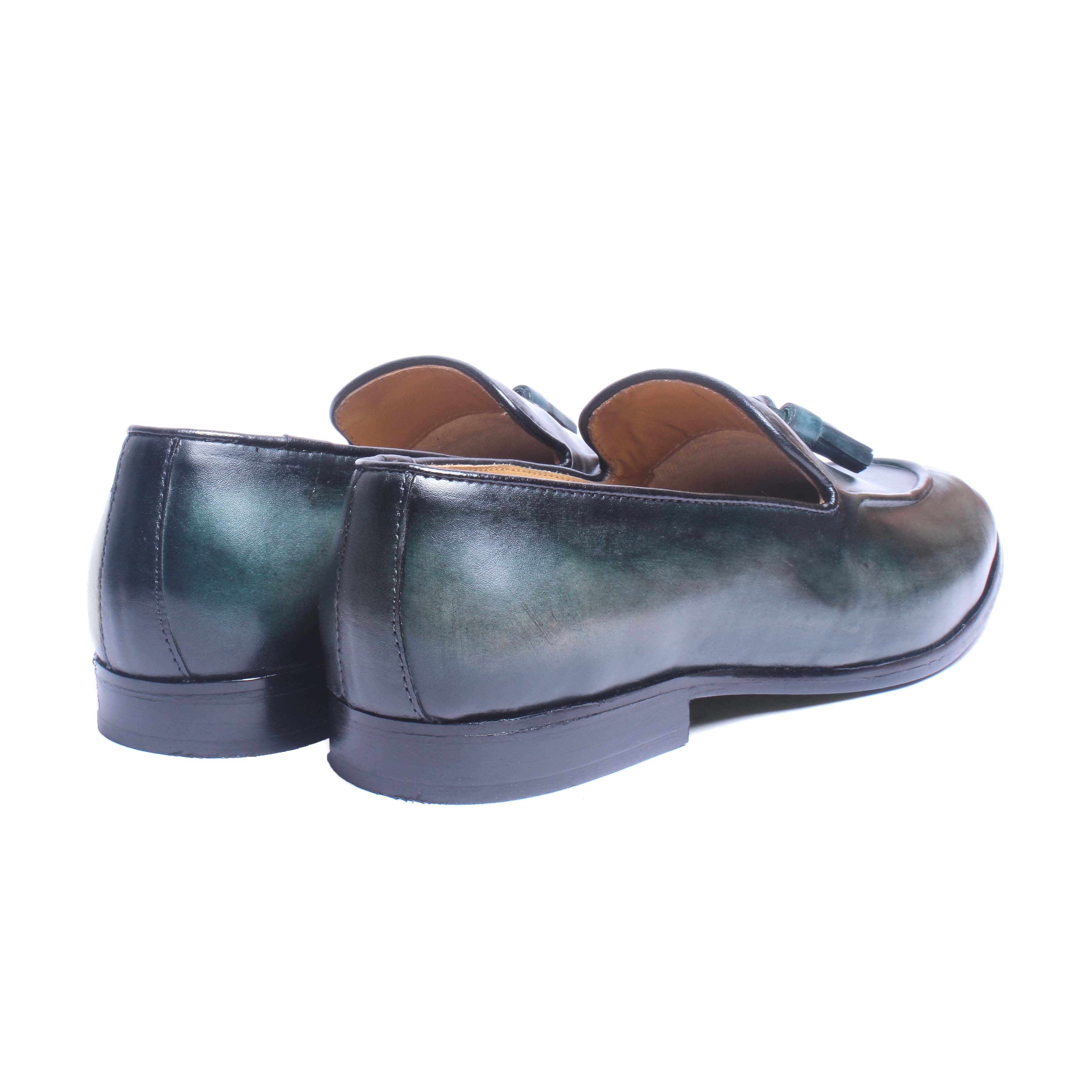 Hand Patina Loafers With Tassels