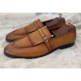 Tan Loafers With Fringes